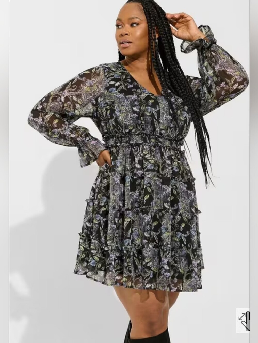 torrid Mini Lurex Chiffon Tiered Dress